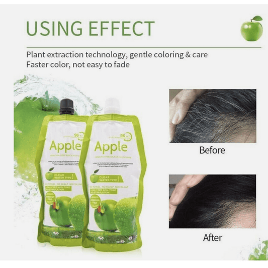 🍏 Apple Hair Colour Ammonia Free Apple Fruit Extract Black Darken Dye Cream colour
